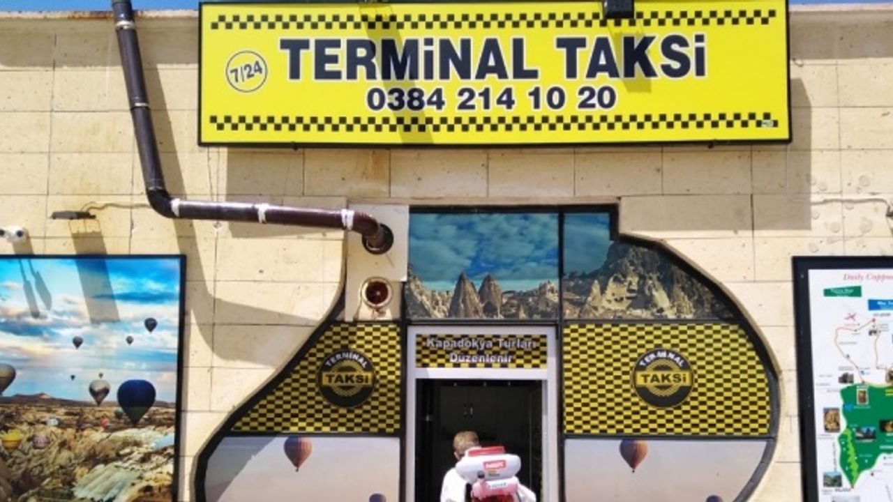 Nevşehir Belediyesinden taksicilere dezenfekte desteği