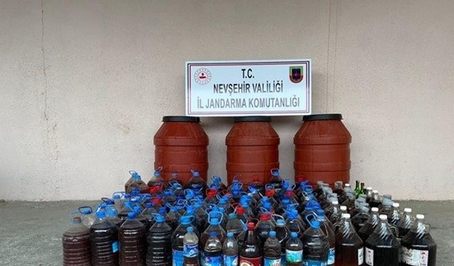 Nevşehir’de 1 ton kaçak içki ele geçirildi