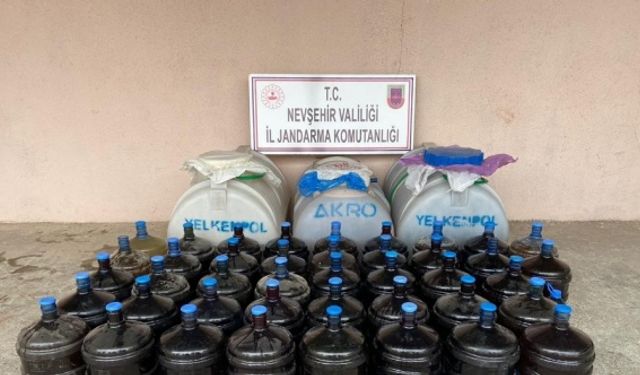 Avanos’ta 2 ton kaçak içki ele geçirildi