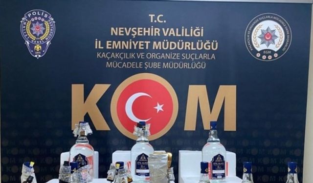 Nevşehir’de 20 litre etilalkol ve alkol aroması ele geçirildi