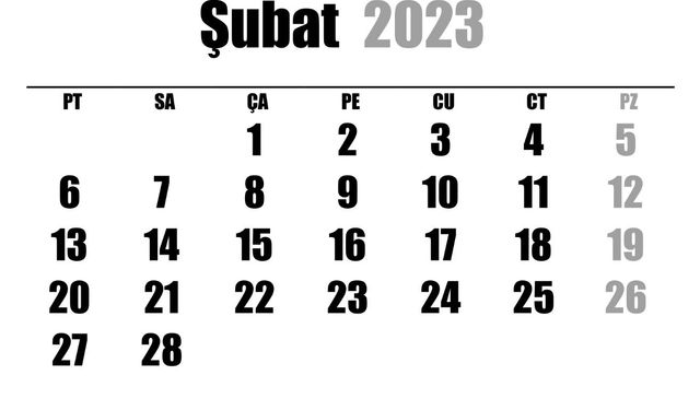 2023 Şubat Kaç Çekiyor?