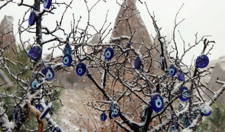 Kapadokya’ya mevsimin ilk karı yağdı