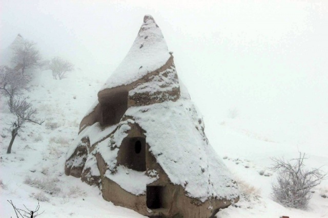 Kapadokya’da Mart Ayında Kar Yağdı